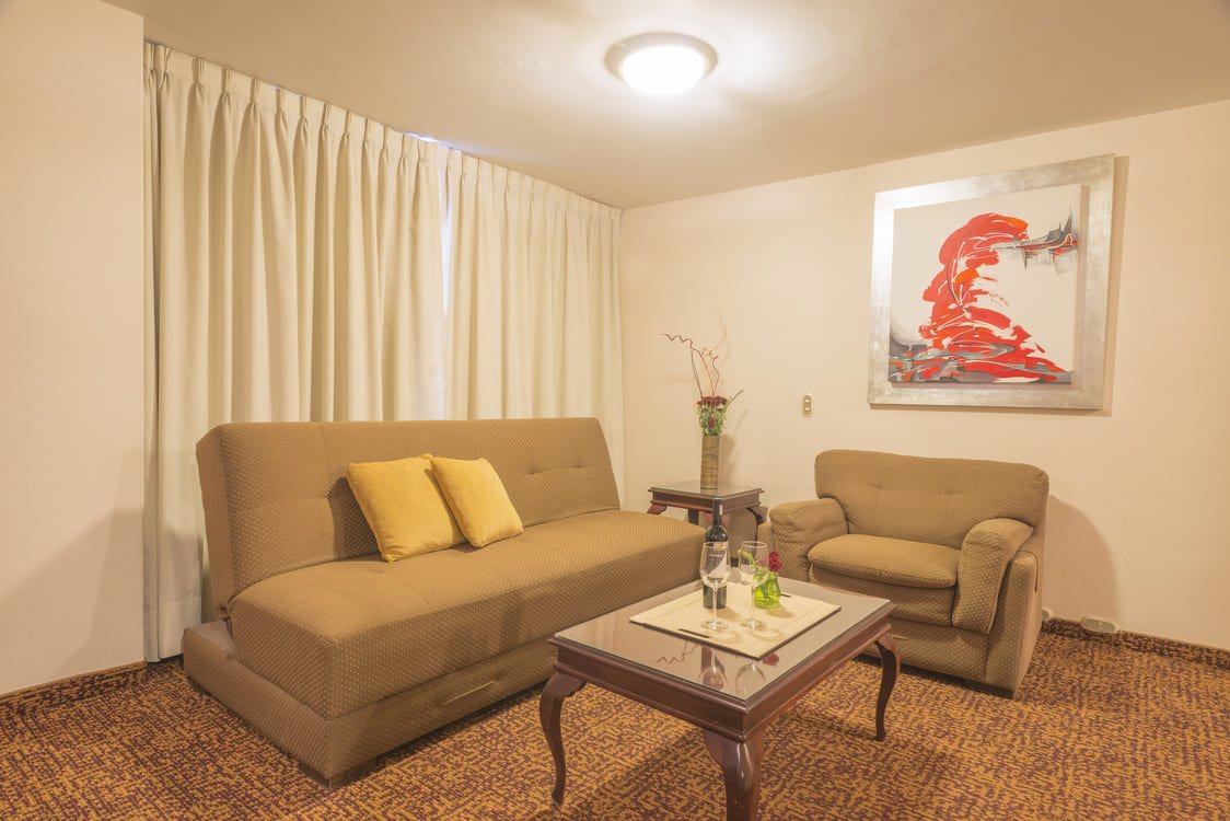 Suite King con cama king size y sofá cama en Stanza Hotel, Roma Norte, Ciudad de México